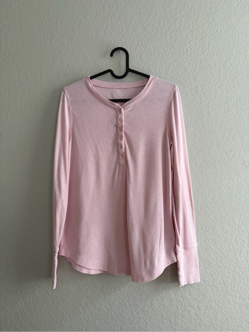 GAP Light Pink Long-Sleeve Henley Top